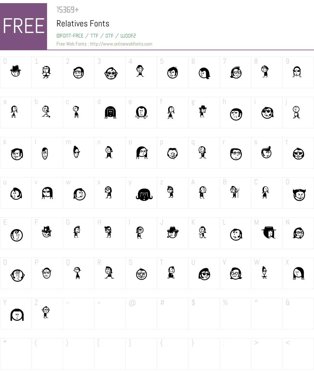 Relatives Font Screenshots