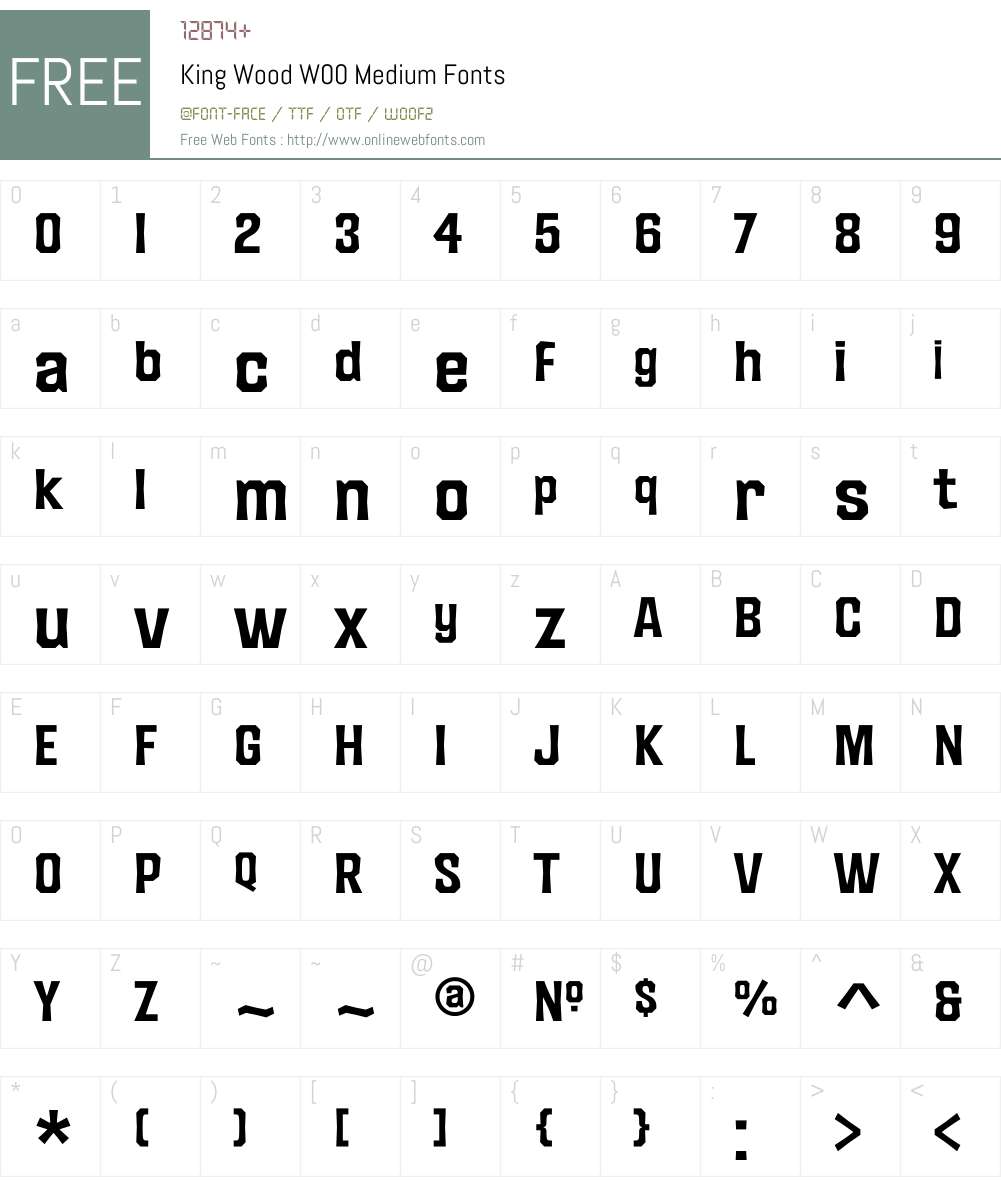 KingWoodW00-Medium Font Screenshots