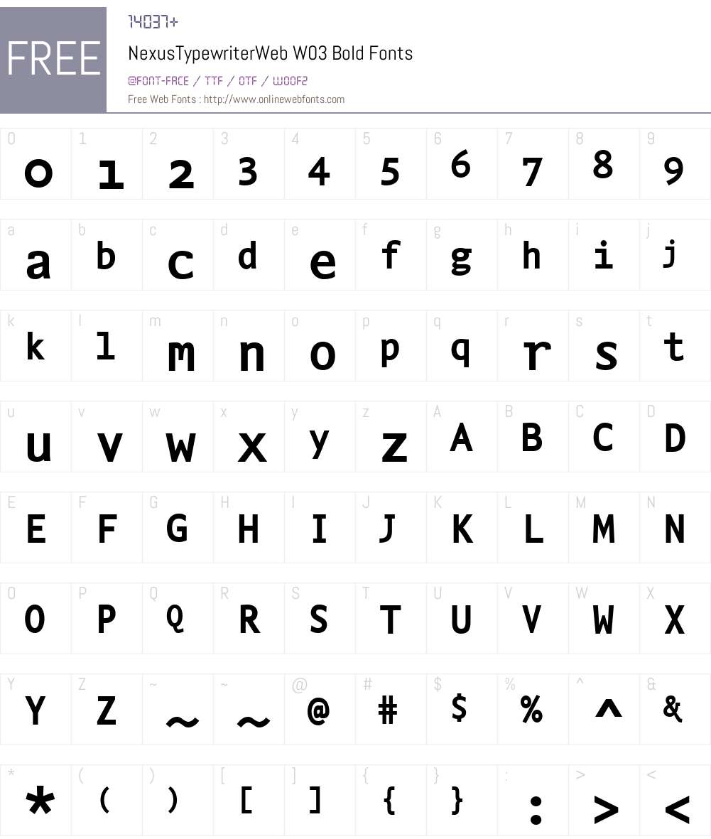 FF Nexus Typewriter Font Screenshots