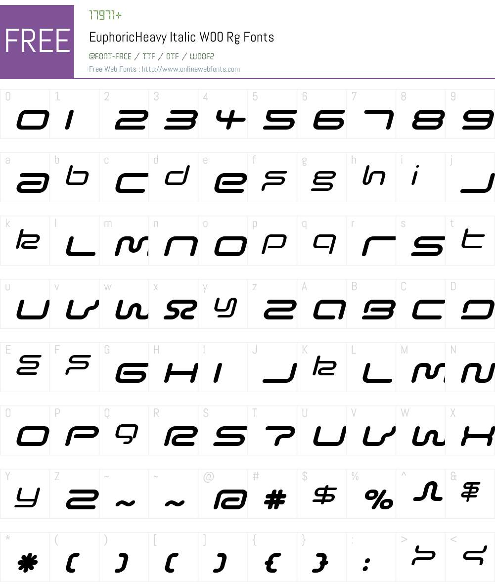 Euphoric Font Screenshots