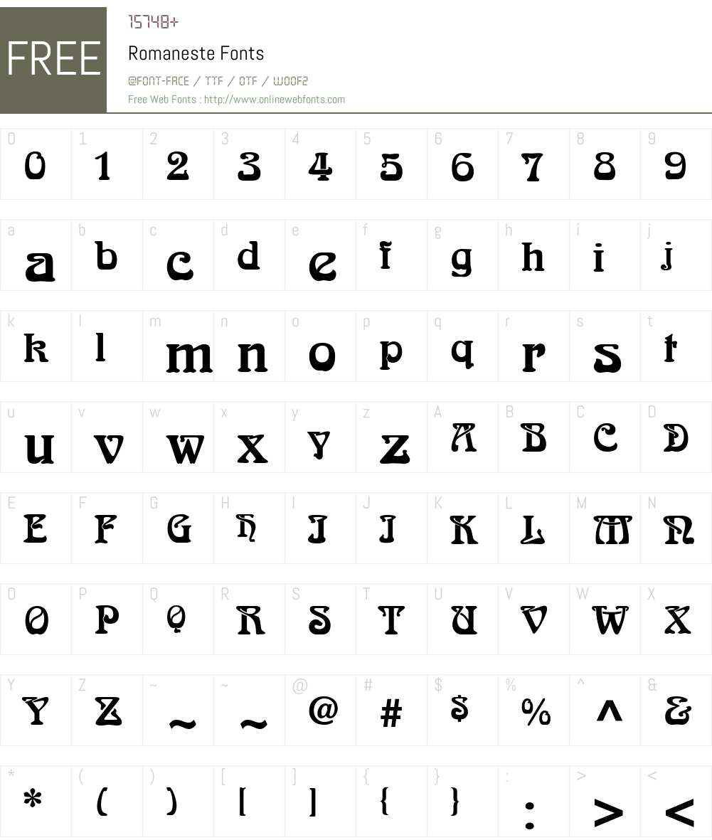 Romaneste Font Screenshots