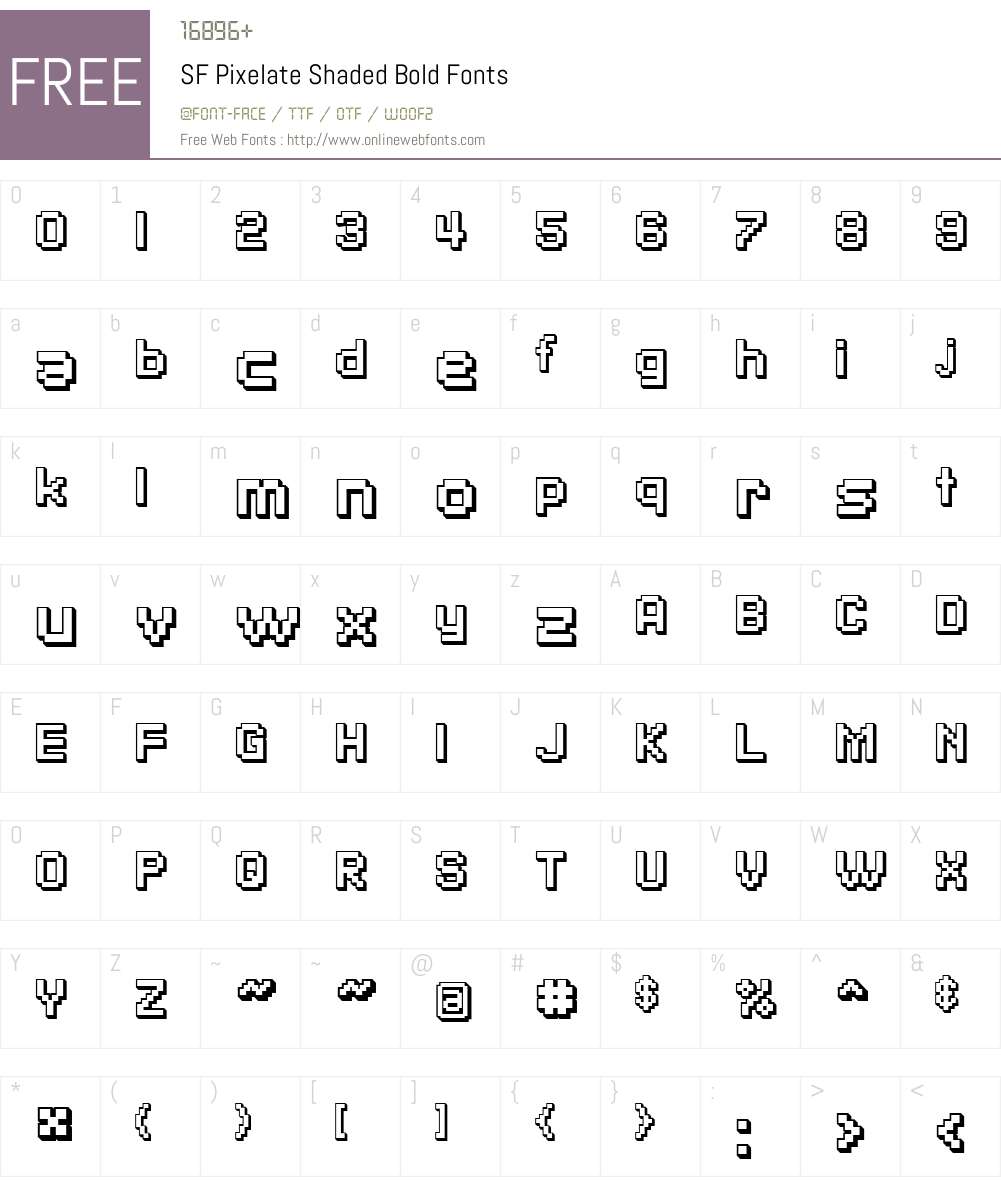 SF Pixelate Shaded Font Screenshots