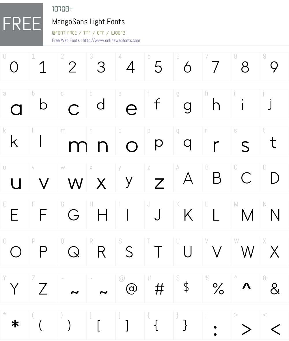 MangoSans Light Font Screenshots