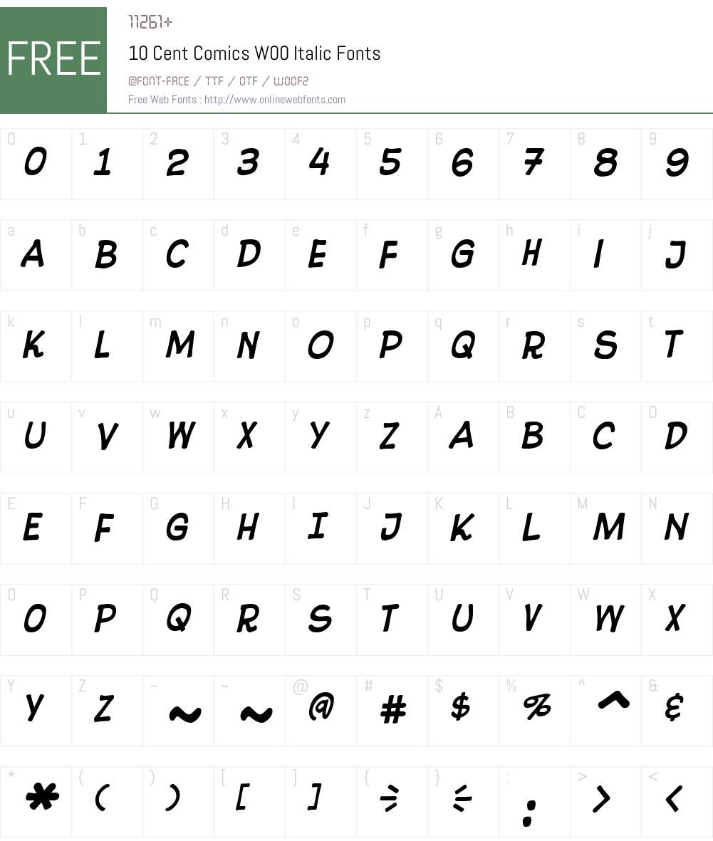10 Cent Comics Font Screenshots