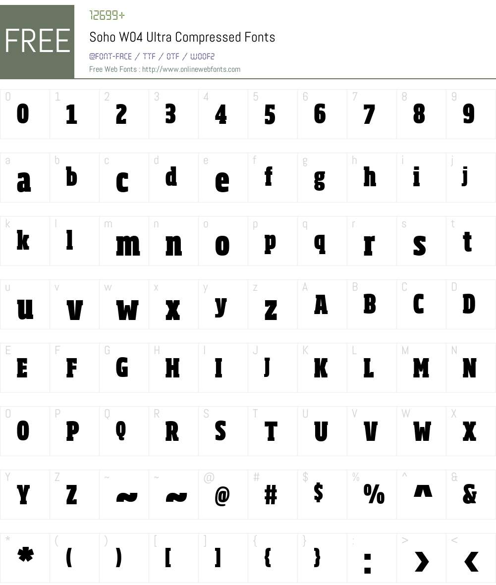 Soho Font Screenshots