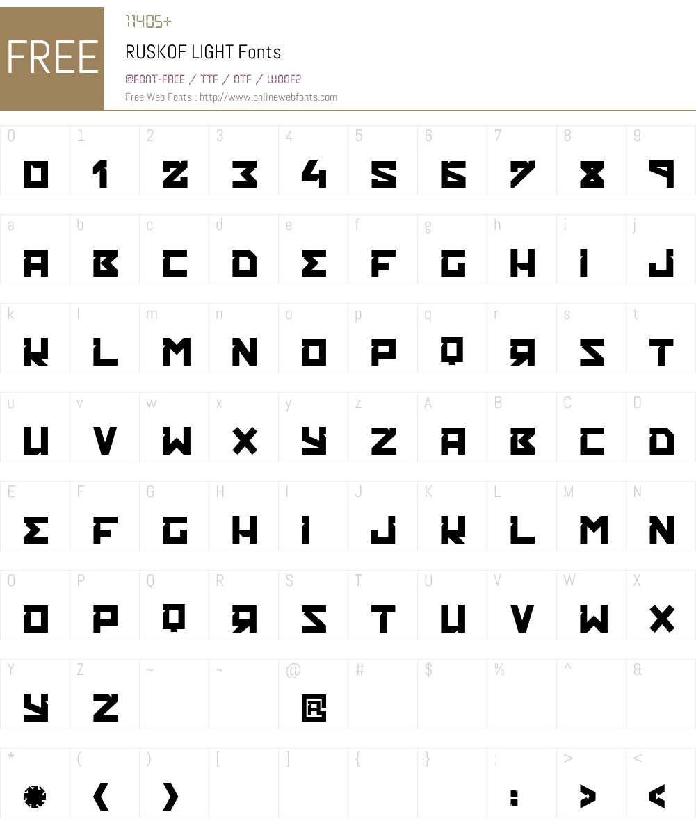 RUSKOF LIGHT Font Screenshots