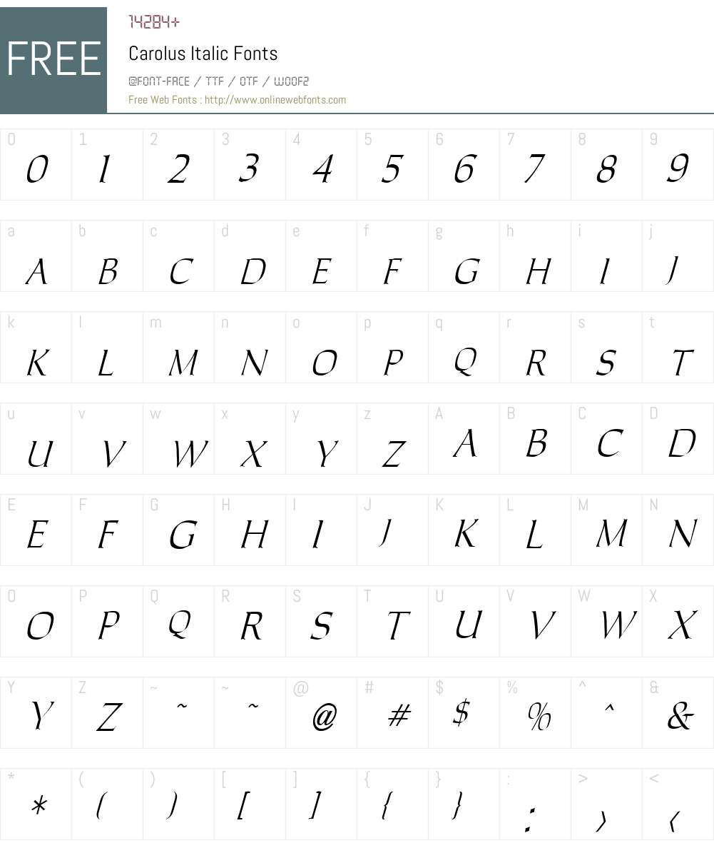 Carolus Font Screenshots