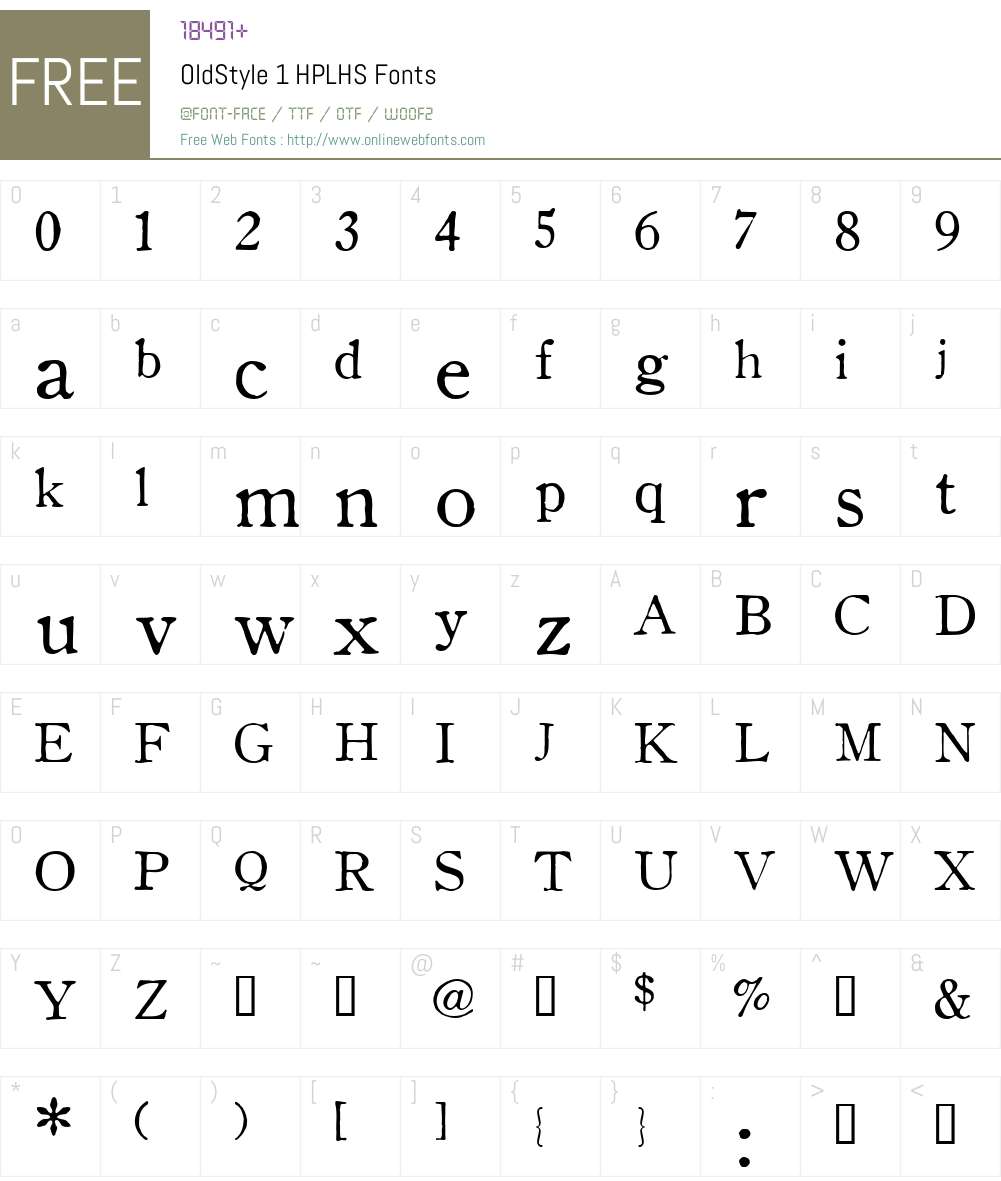 OldStyle 1 Font Screenshots