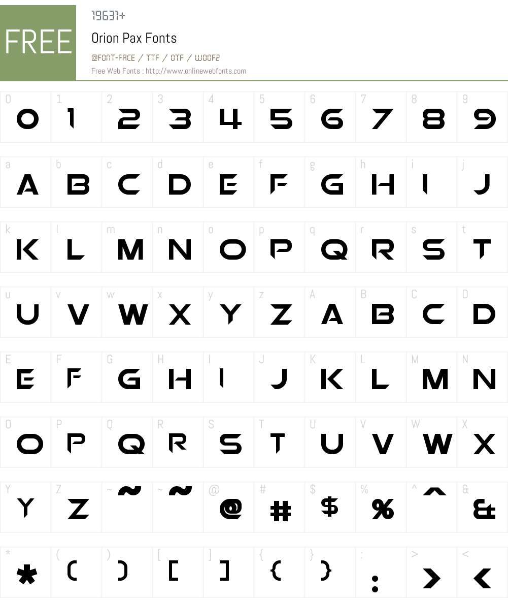 Orion Pax Font Screenshots