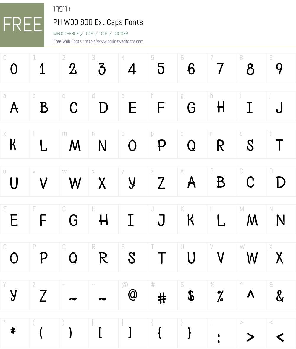 PHW00-800ExtCaps Font Screenshots