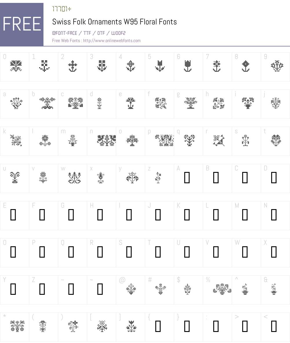 Swiss Folk Ornaments Font Screenshots