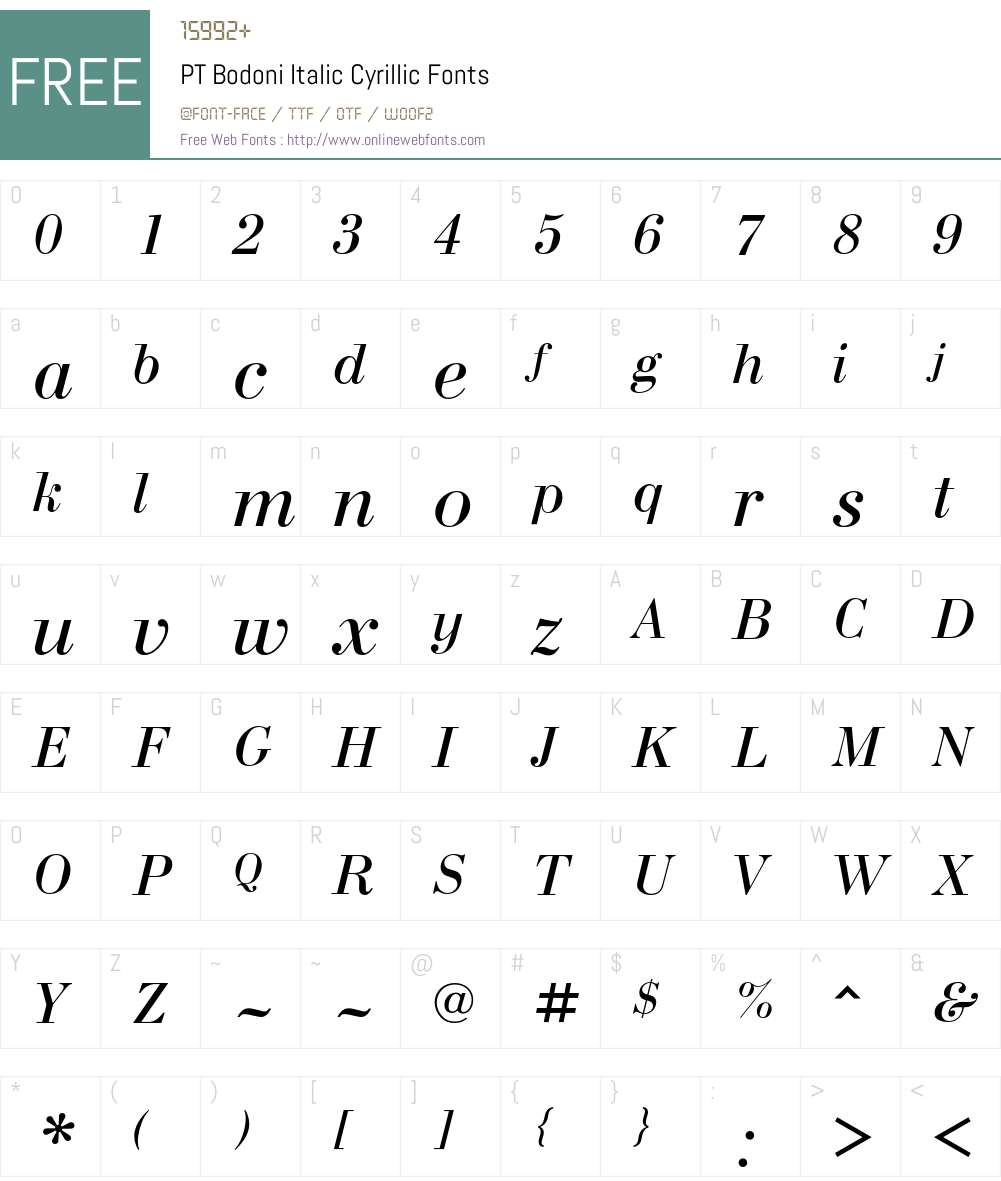 BodoniC Font Screenshots