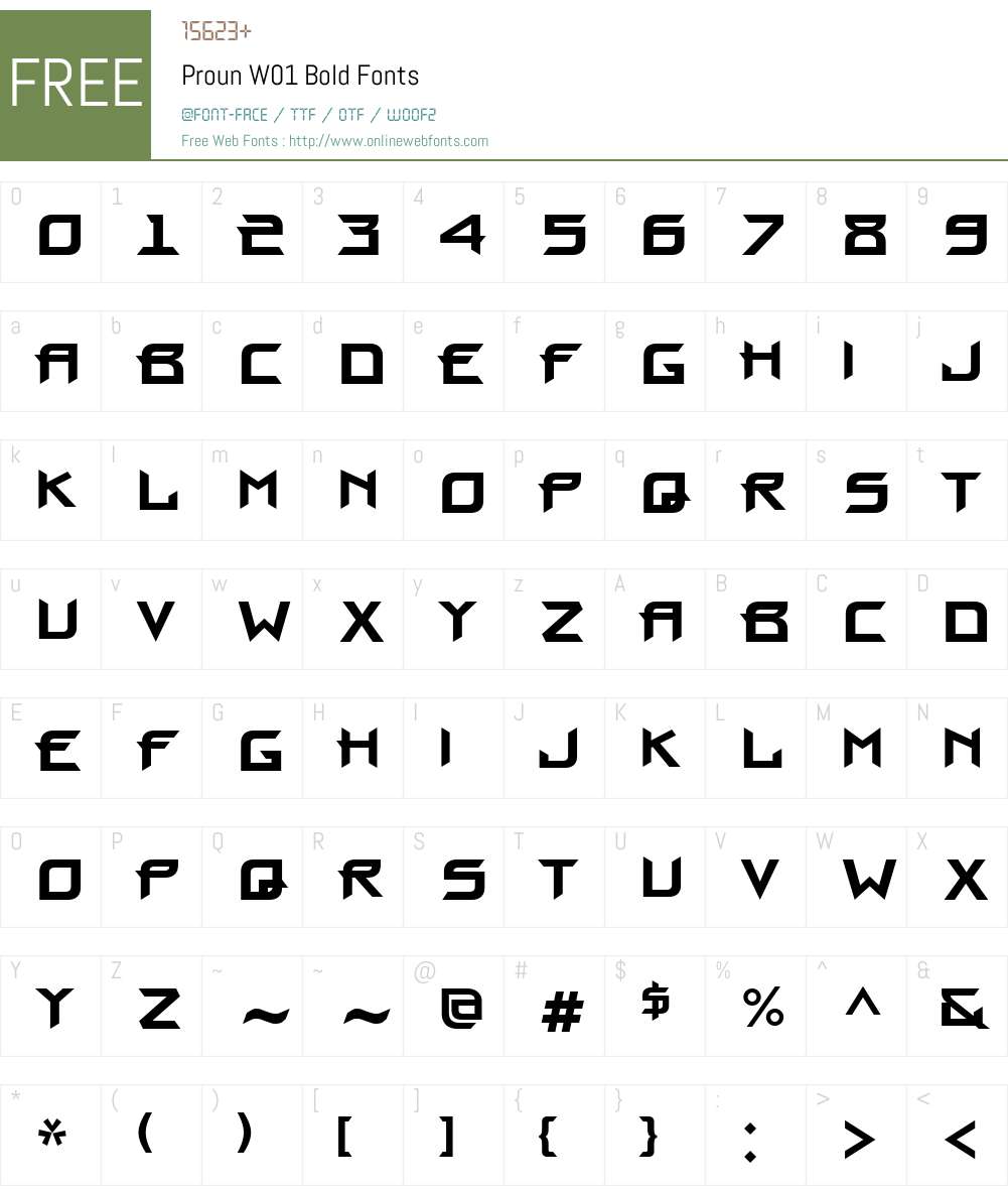 ProunW01-Bold Font Screenshots