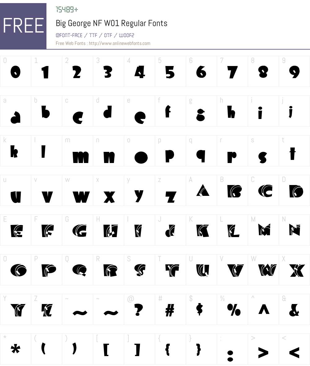 BigGeorgeNFW01-Regular Font Screenshots