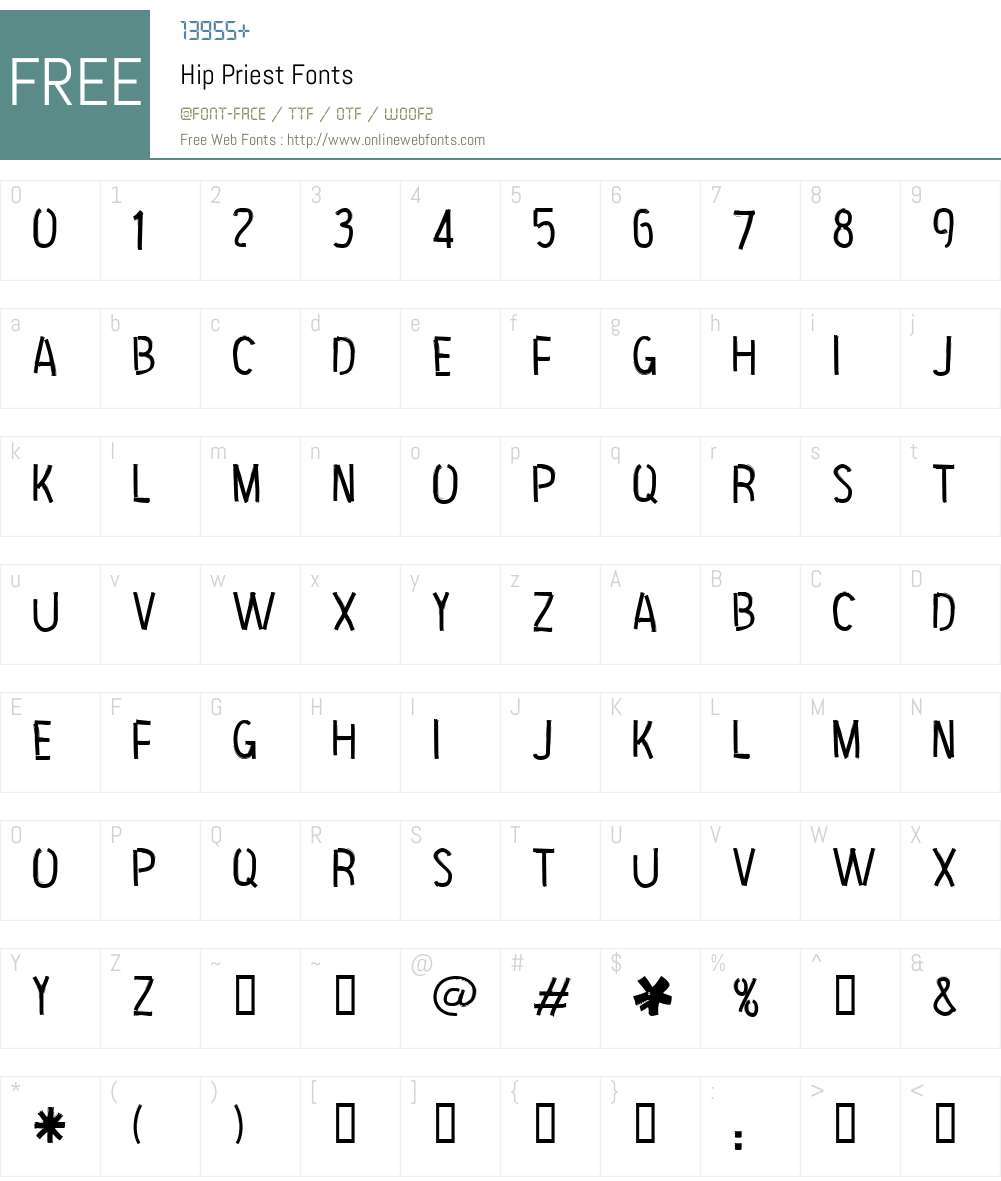 Hip Priest Font Screenshots