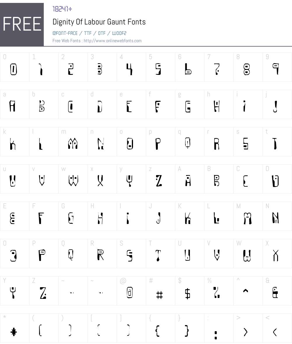 Dignity Of Labour Gaunt Font Screenshots