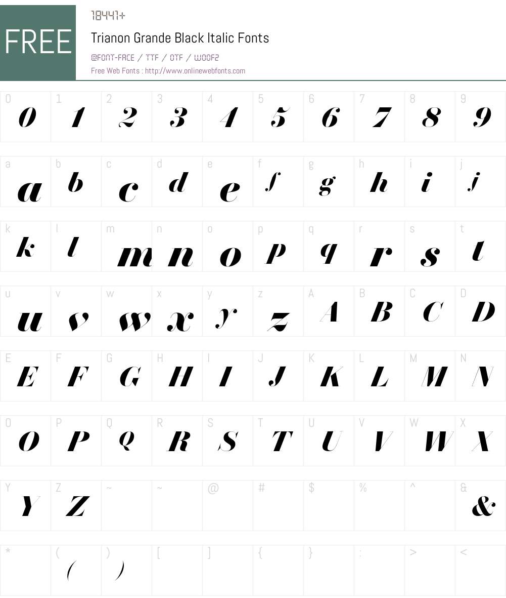 Trianon Grande Black Font Screenshots