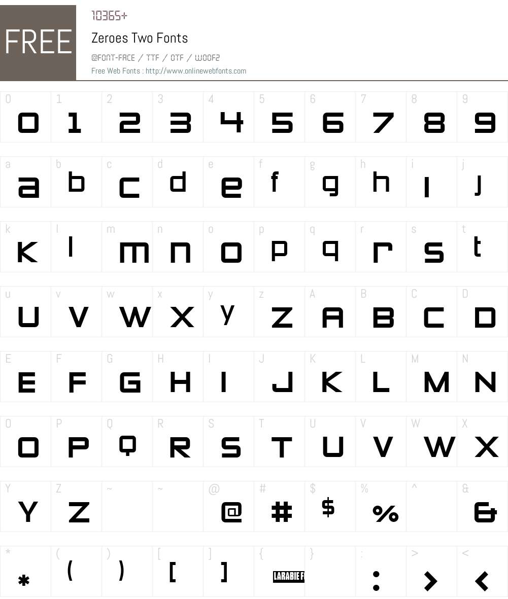 Zeroes Two Font Screenshots