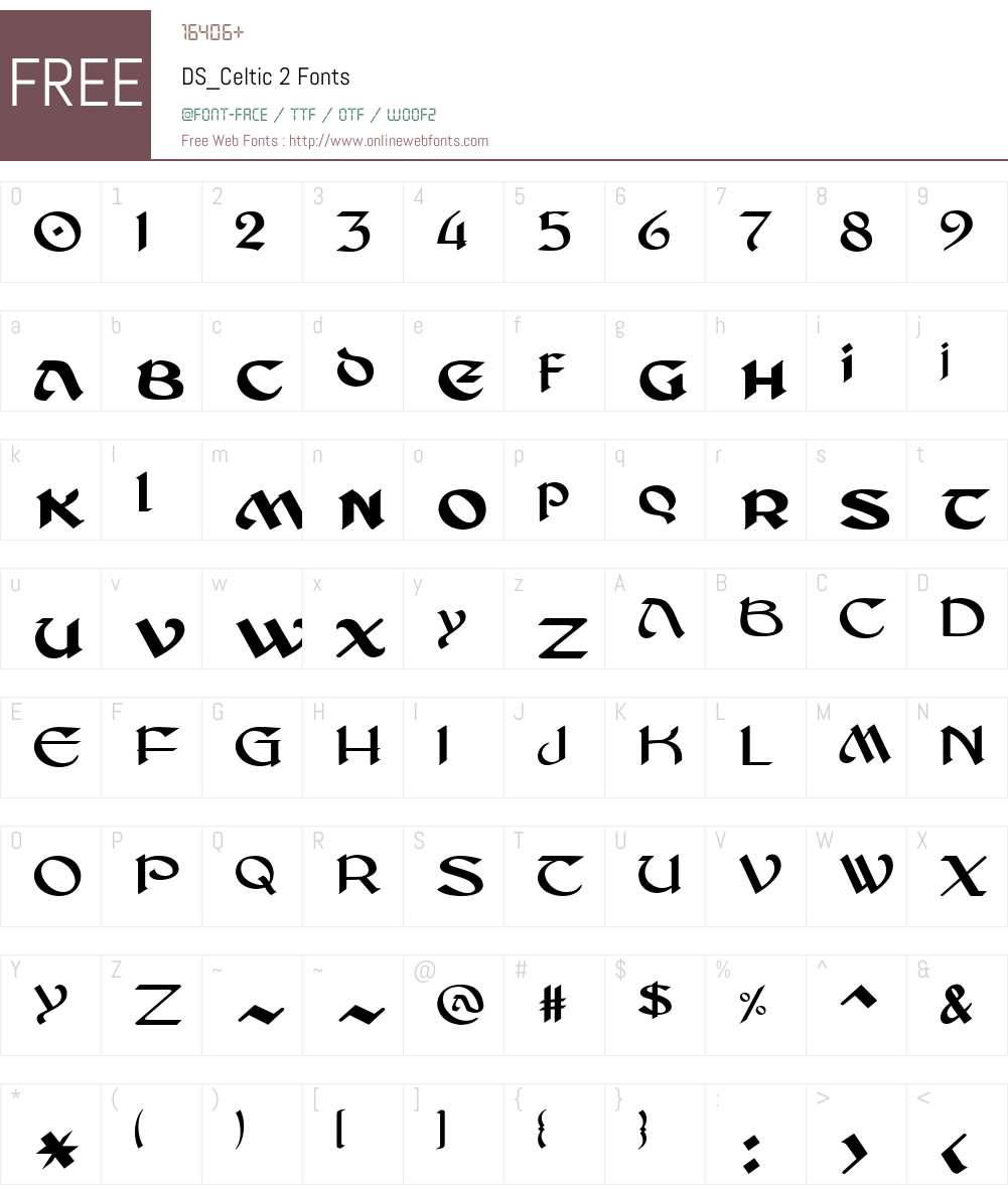 DS_Celtic-2 Font Screenshots