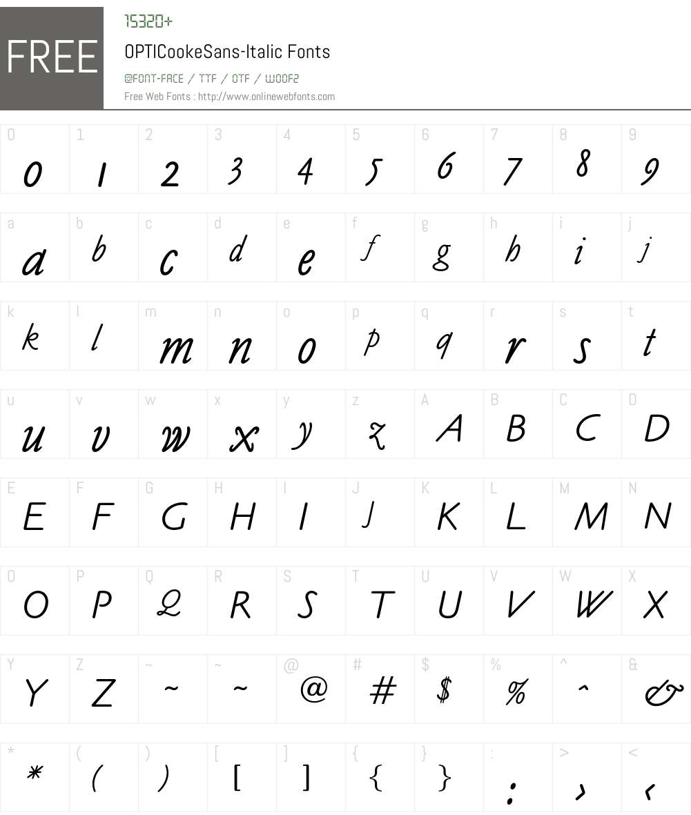 OPTICookeSans Font Screenshots