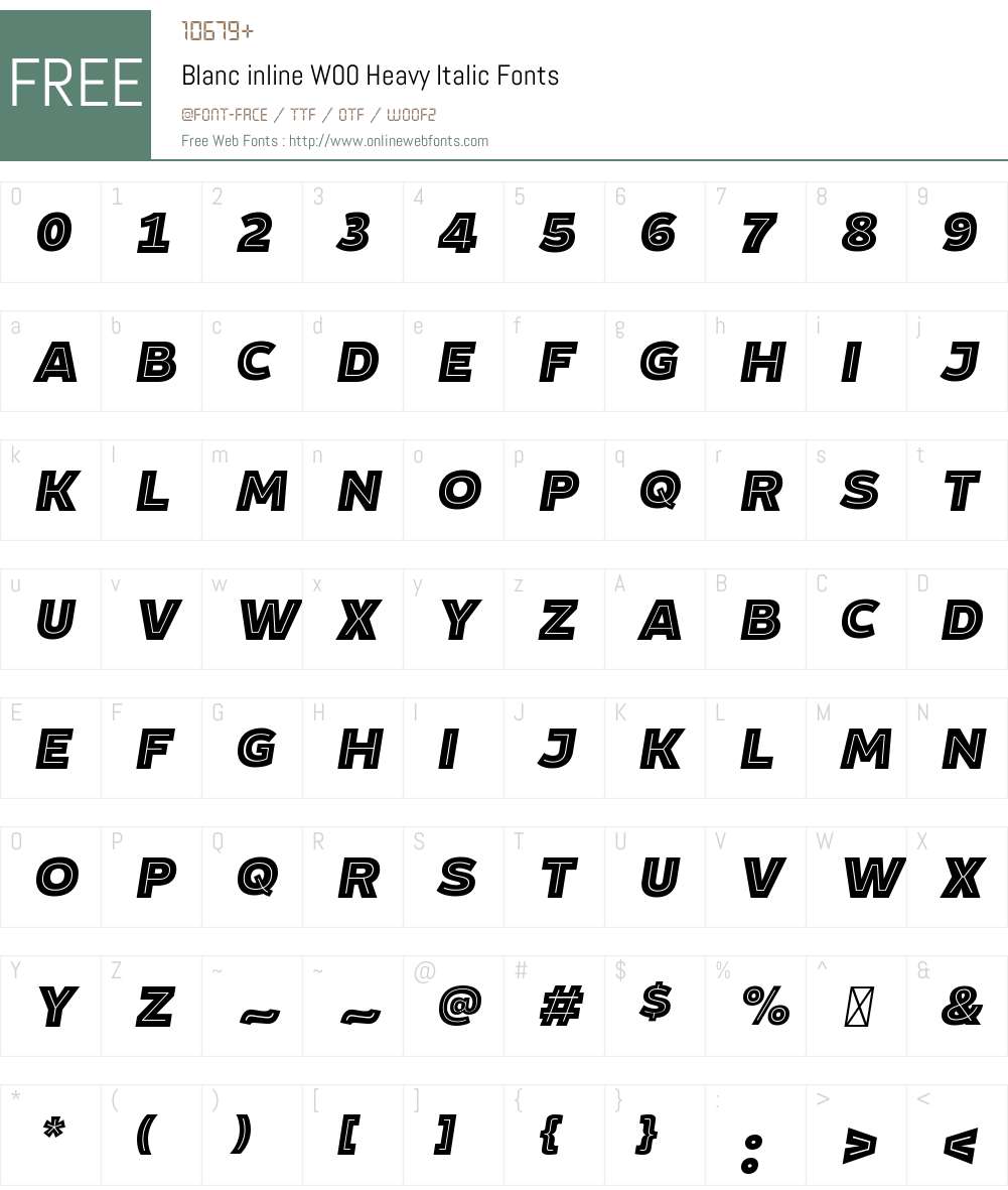 BlancinlineW00-HeavyItalic Font Screenshots