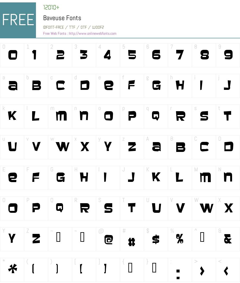 Baveuse Font Screenshots
