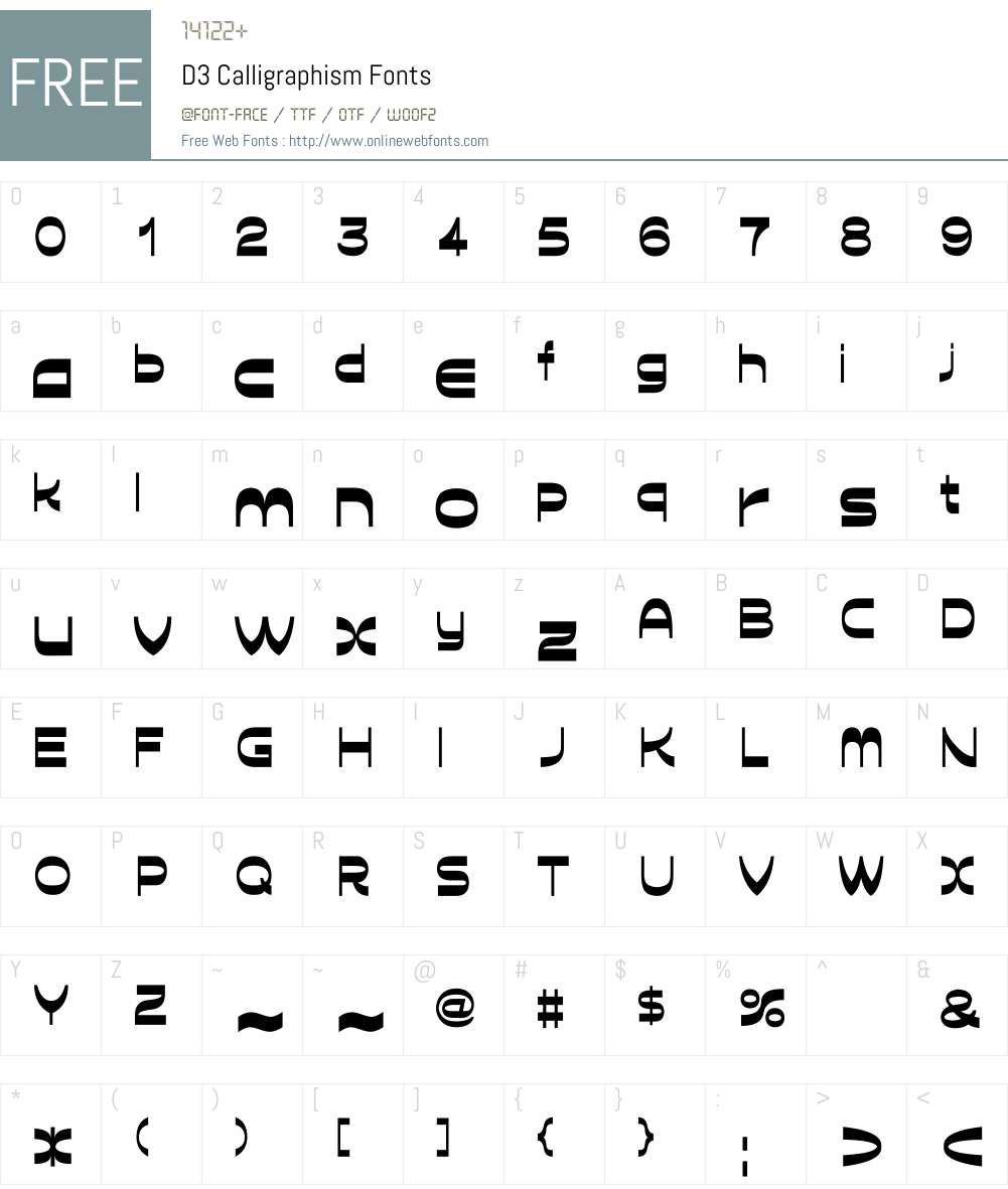 D3 Calligraphism Font Screenshots
