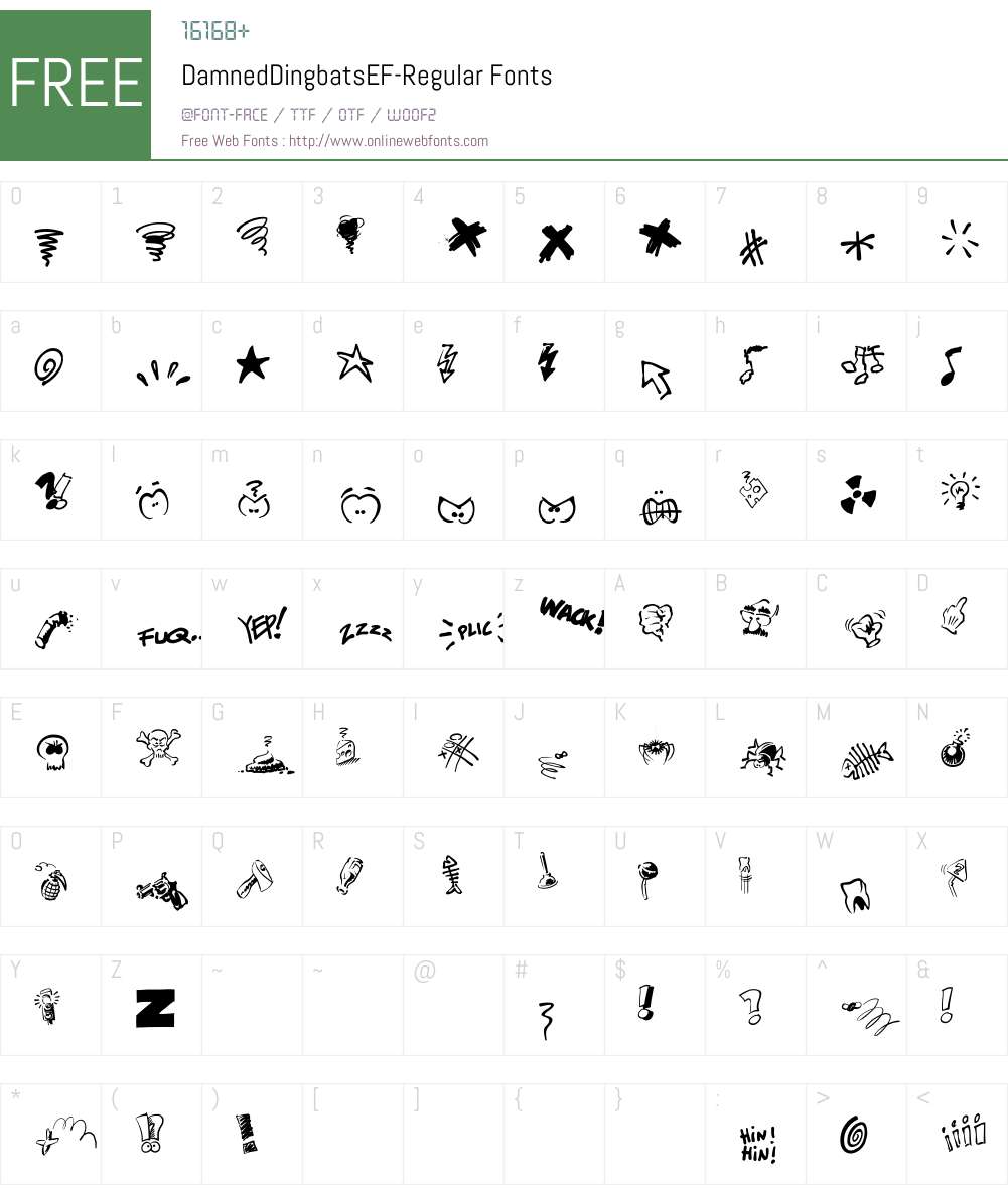 DamnedDingbatsEF Font Screenshots