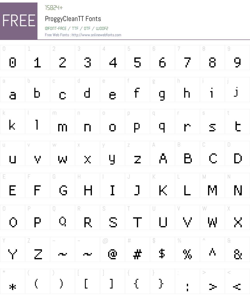 ProggyCleanTT Font Screenshots