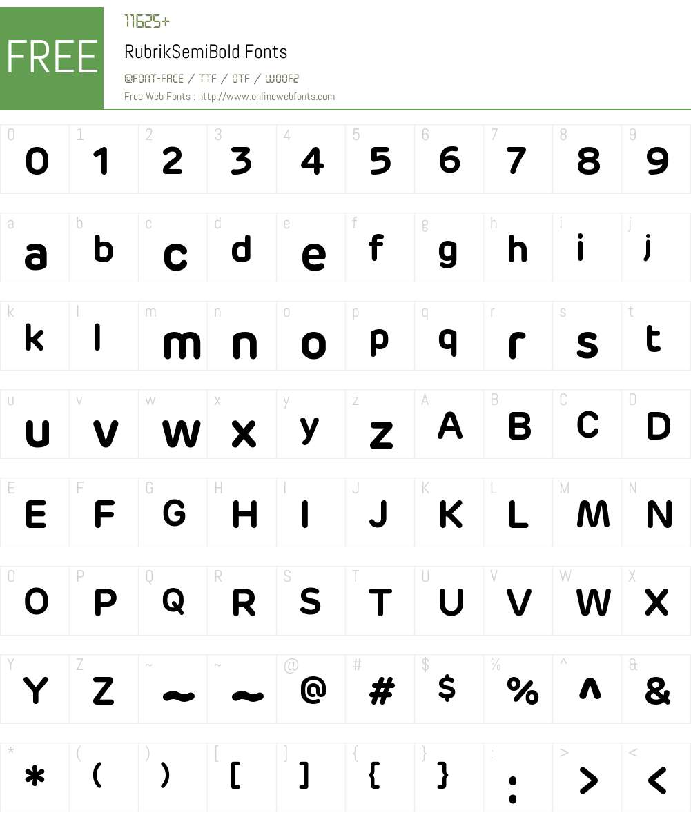 Rubrik SemiBold Font Screenshots