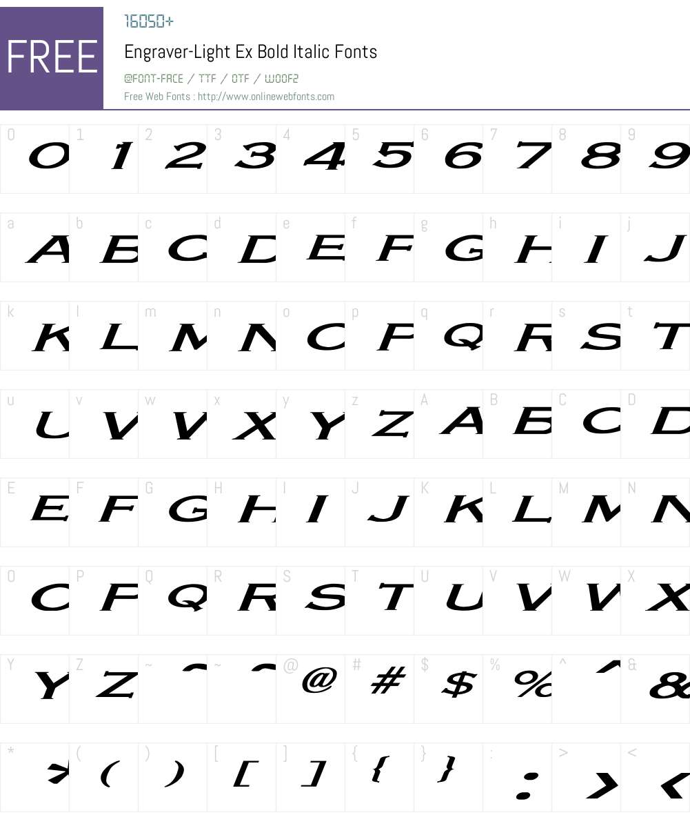 Engraver-Light Ex BI Font Screenshots