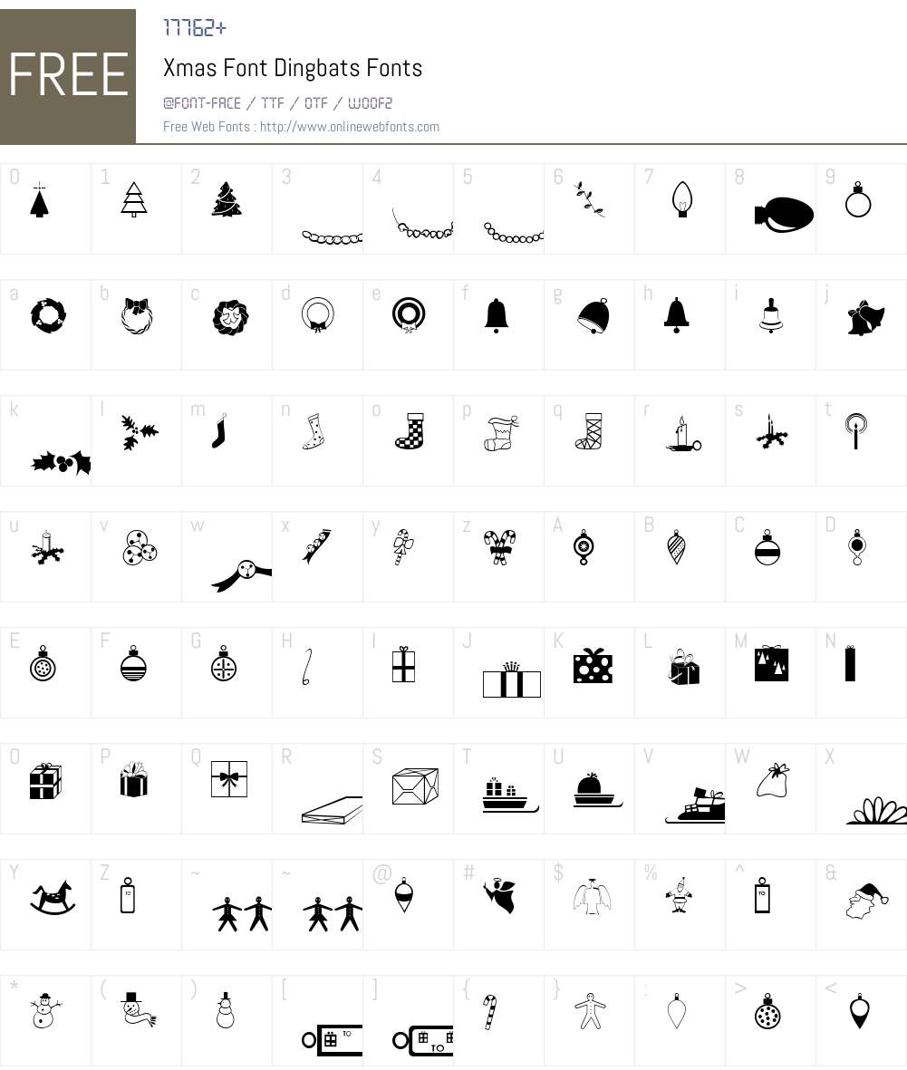 Xmas Font Dingbats Font Screenshots