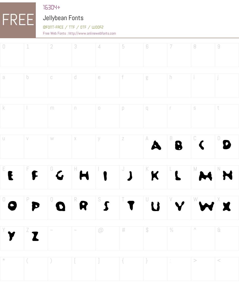 Jellybean Font Screenshots