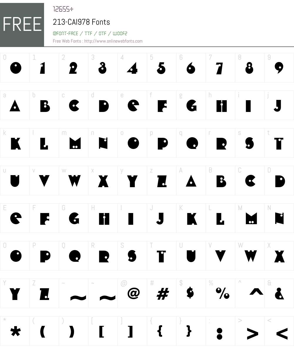 213-CAI978 Font Screenshots