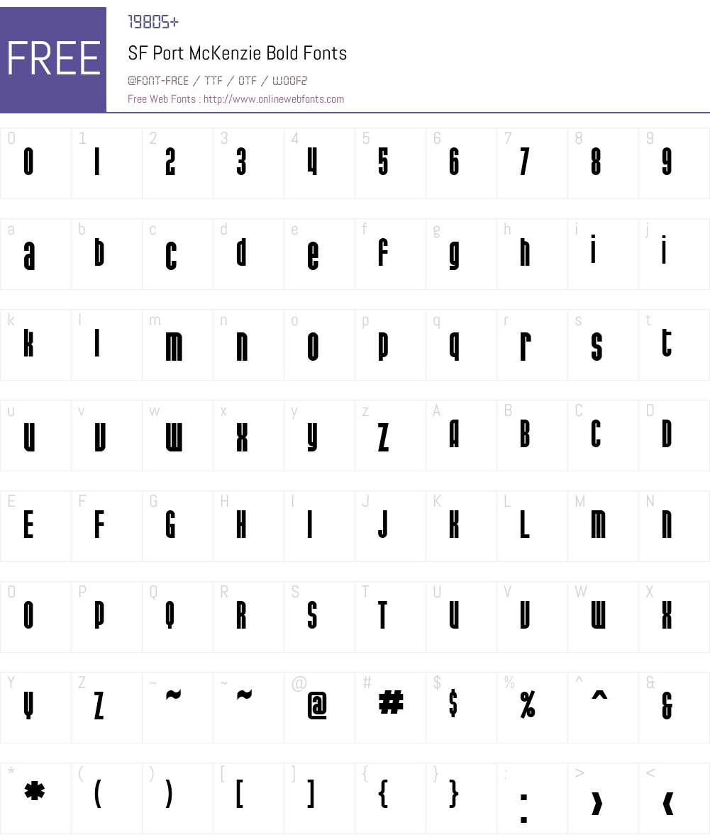 SF Port McKenzie Font Screenshots
