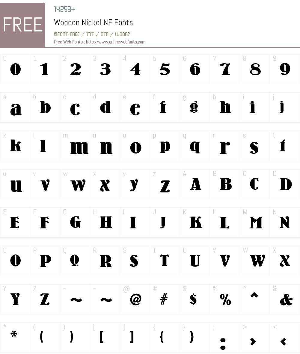 Wooden Nickel NF Font Screenshots