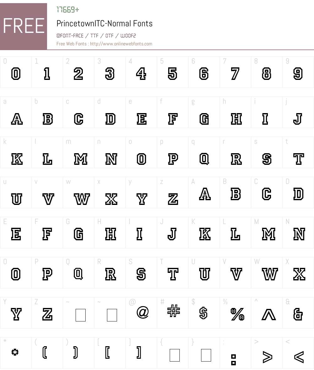 Princetown Font Screenshots