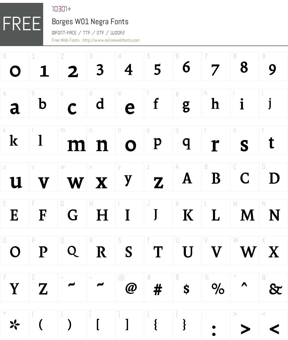 BorgesW01-Negra Font Screenshots