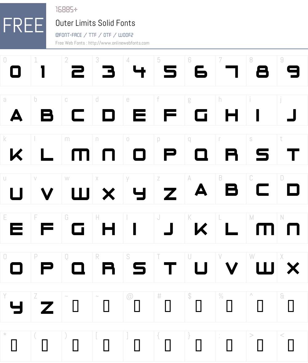 Outer Limits Solid Font Screenshots