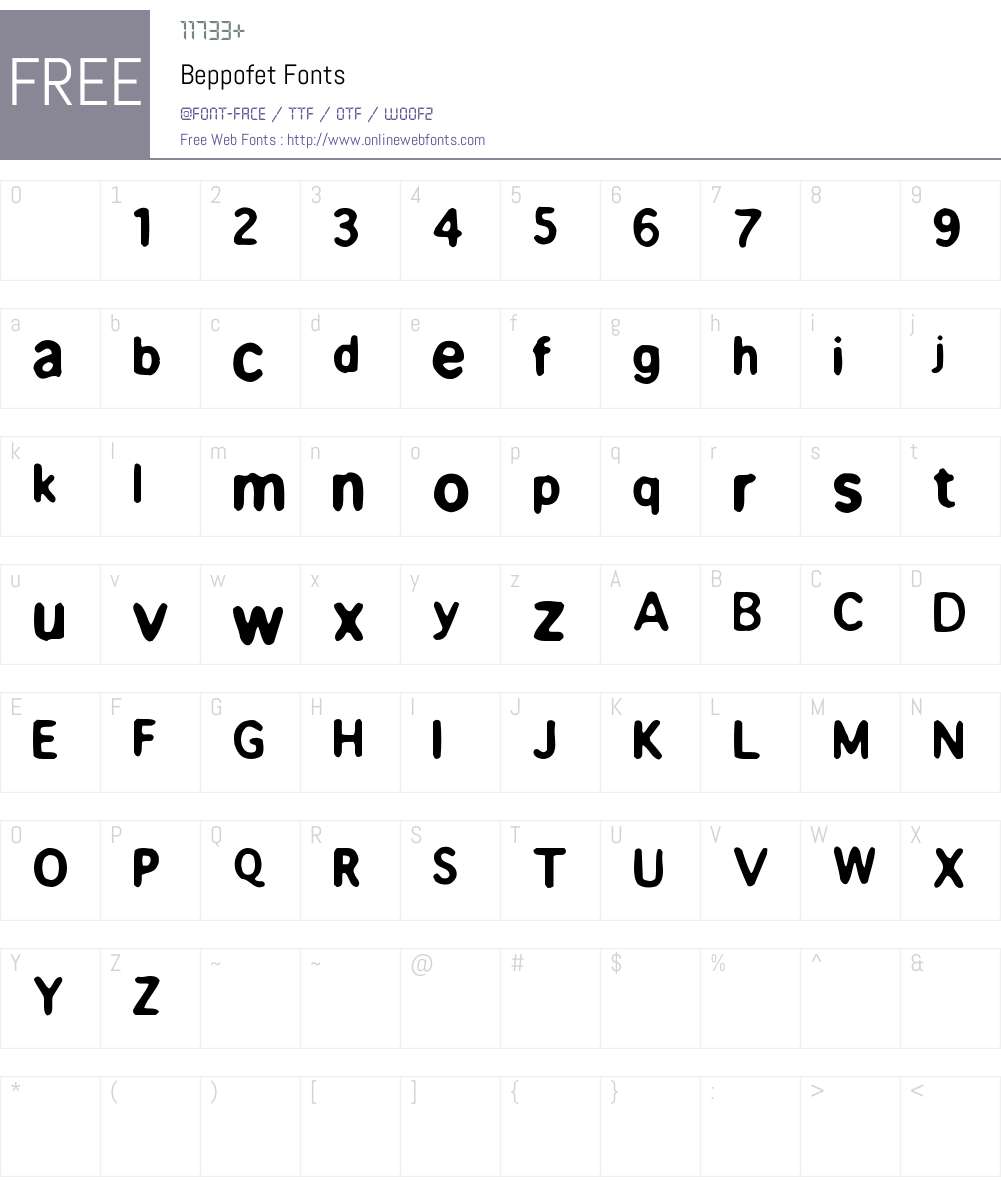 Beppofet Font Screenshots