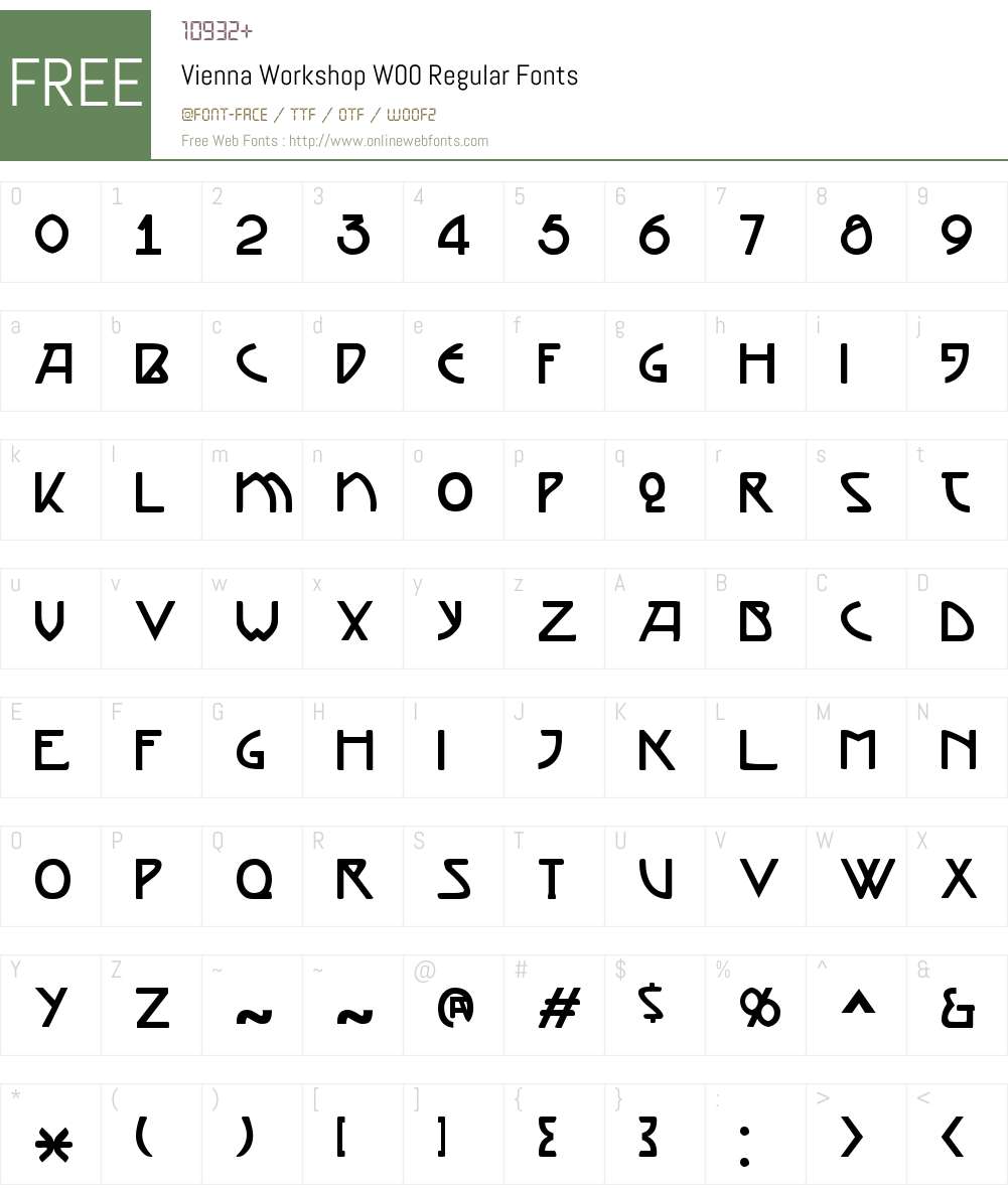 ViennaWorkshopW00-Regular Font Screenshots