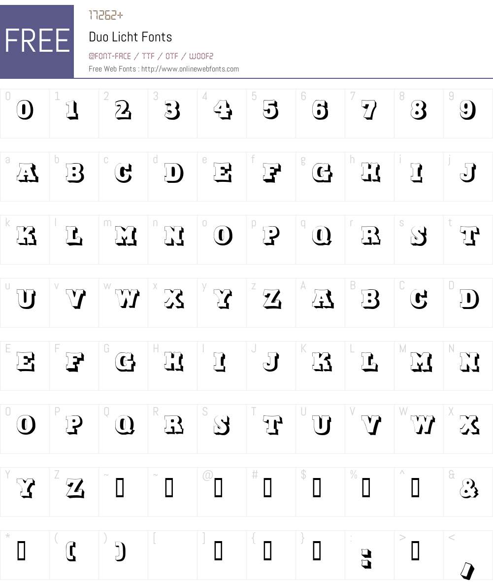 Duo Licht Font Screenshots