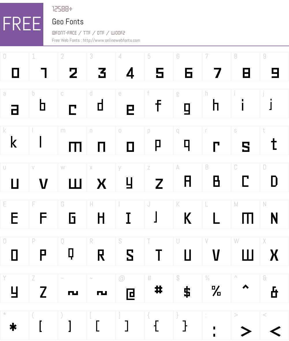 Geo Font Screenshots