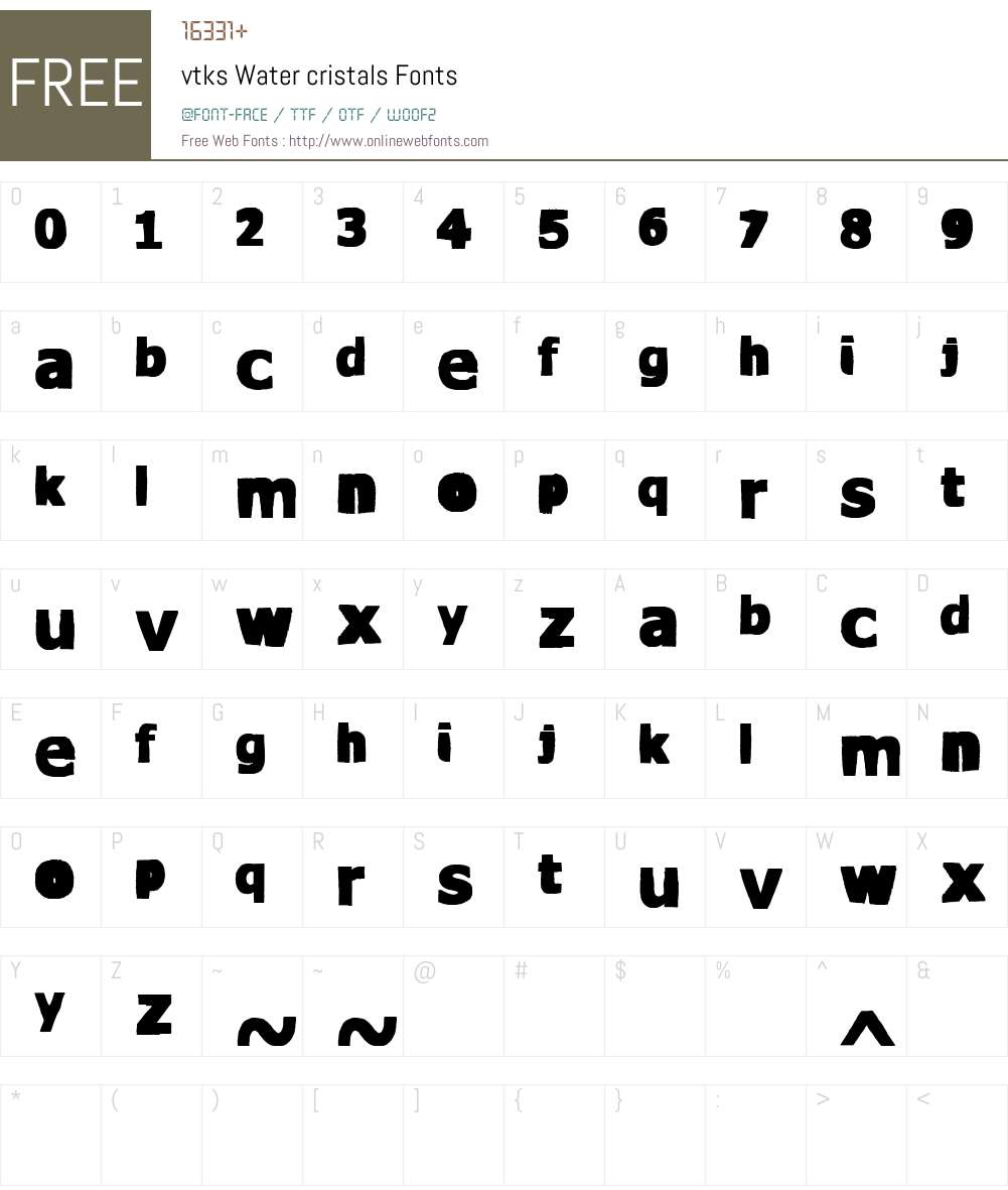 vtks Water cristals Font Screenshots