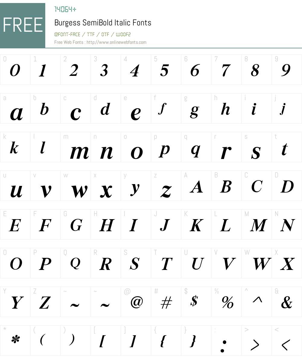 Burgess SemiBold Font Screenshots