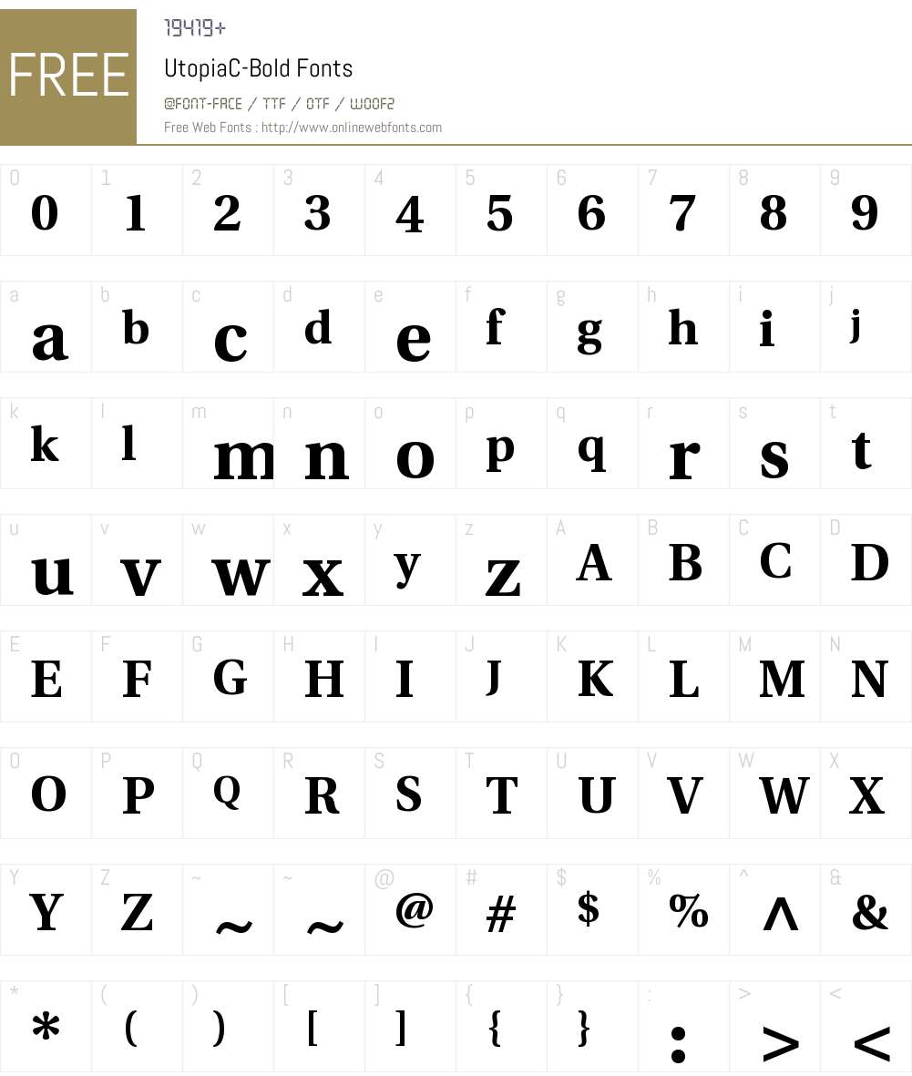 UtopiaC Font Screenshots