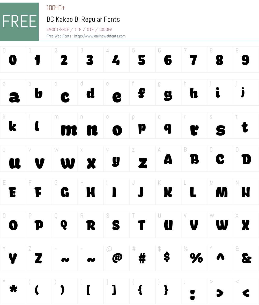 BC Kakao Bla Font Screenshots