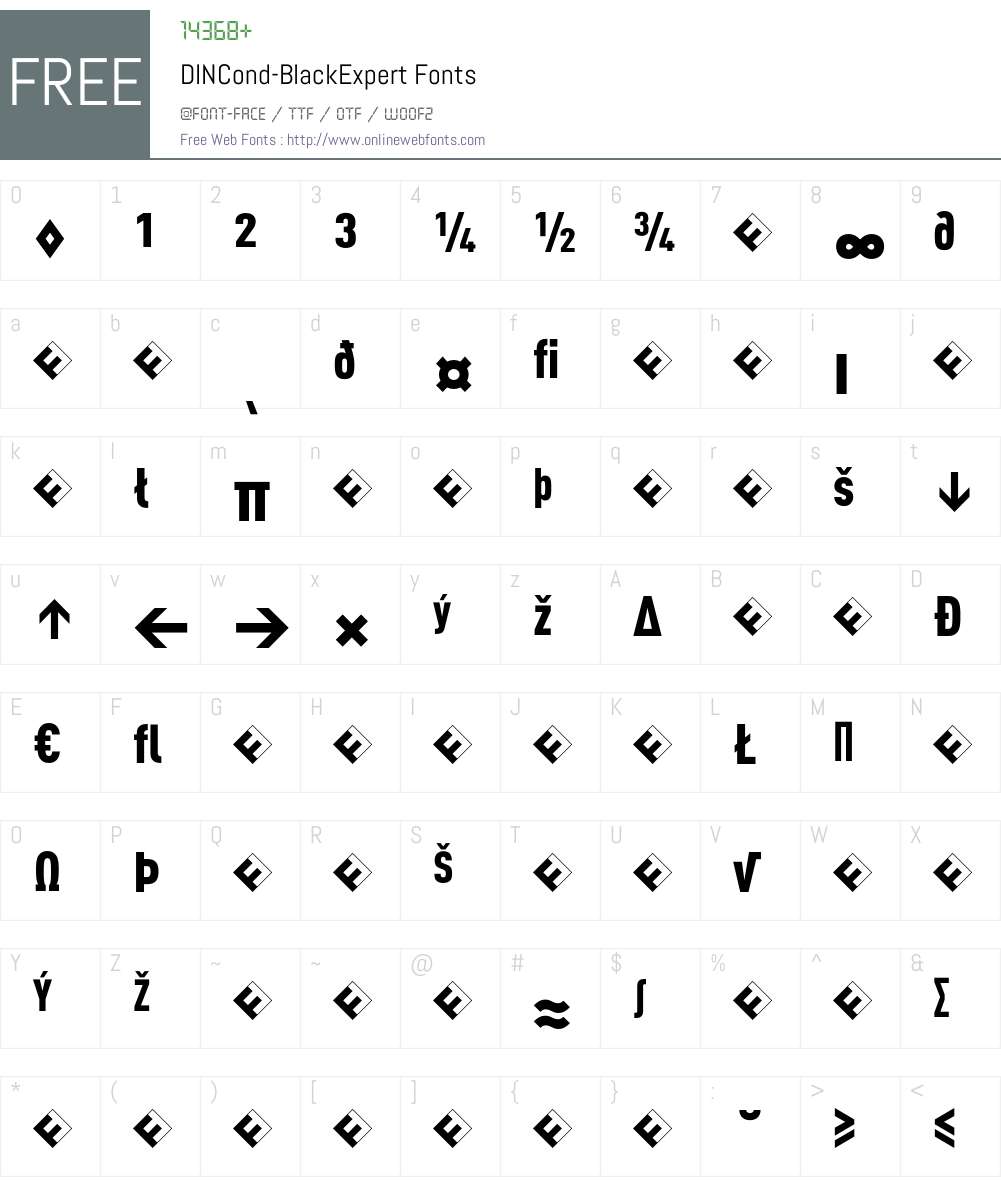DINCond-BlackExpert Font Screenshots