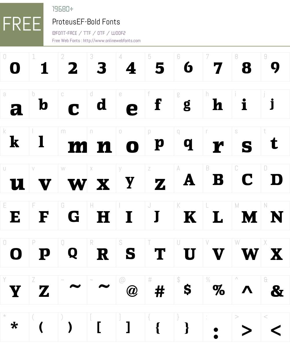ProteusEF Font Screenshots