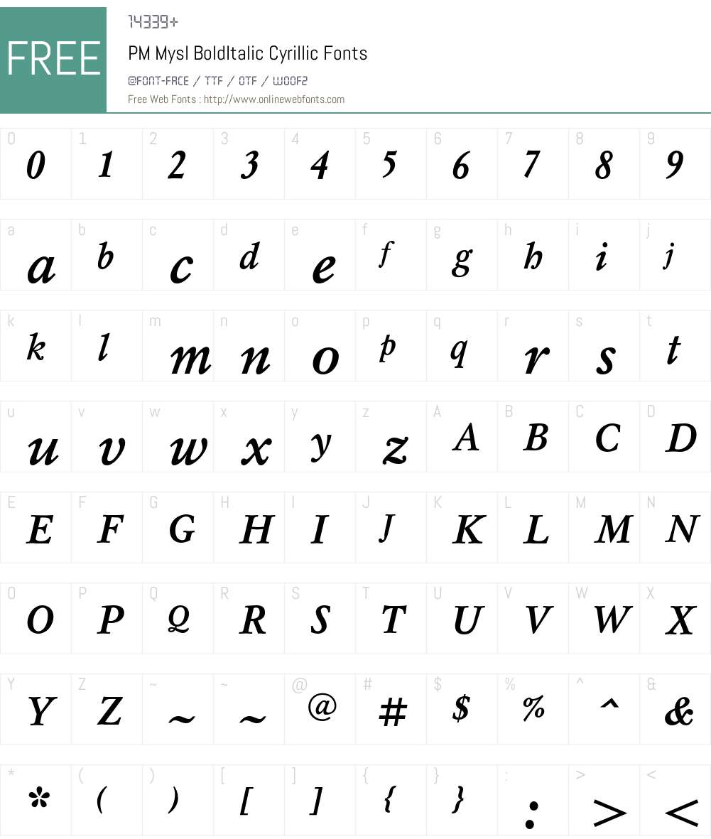 MyslC Font Screenshots